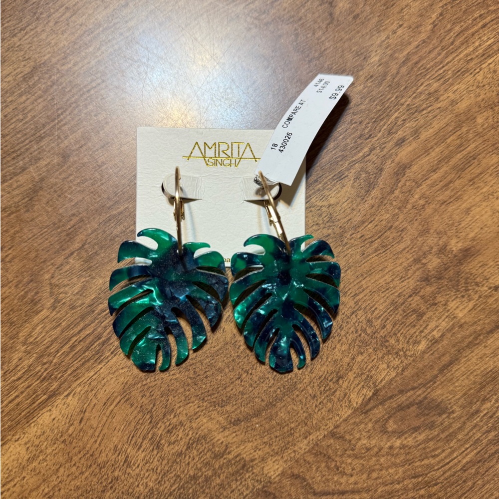 Amrita Singh Tropical Leaf Earrings